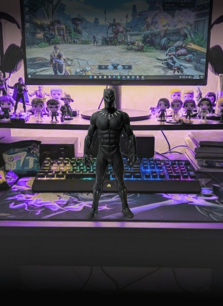 بريميم مجسم شخصية النمر الأسود مع بدلة الفايبرانيوم السوداء، لعبة مارفل الخارقة القابلة للتجميع في صندوق عرض - Image 4